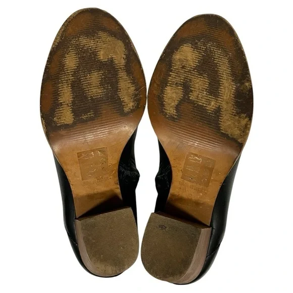 Madewell Black Ankle Boots with Tan Heel - Picture 9 of 12